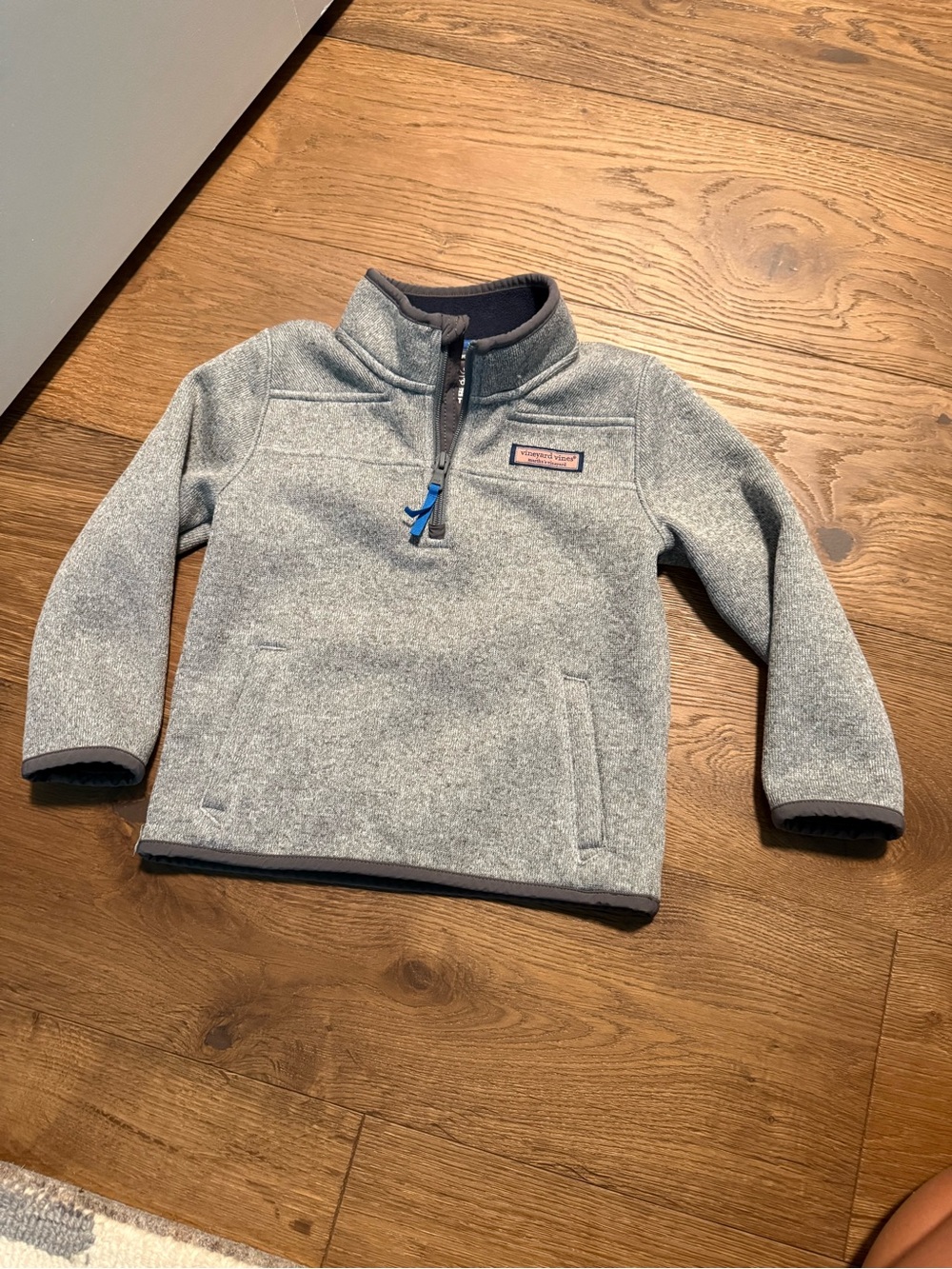 Vineyard Vines Kids Light Gray Quarter-Zip Fleece Pullover